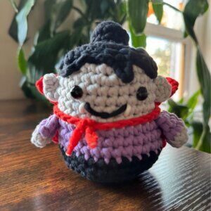 *Glow-in-the-Dark* Woobles Agatha the Vampire Crochet Halloween Plushie (mod)